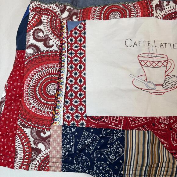 Vintage Denim Vest plaid lined DIY Upcycled Homemade embroidered‎ womens sz XL - Picture 8 of 9